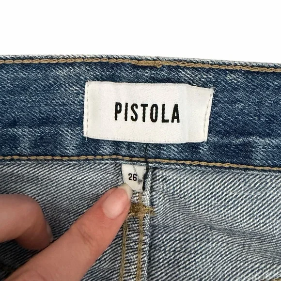 PISTOLA Jeans Cassie Distressed High-Rise Wide Leg 26 - Picture 4 of 7